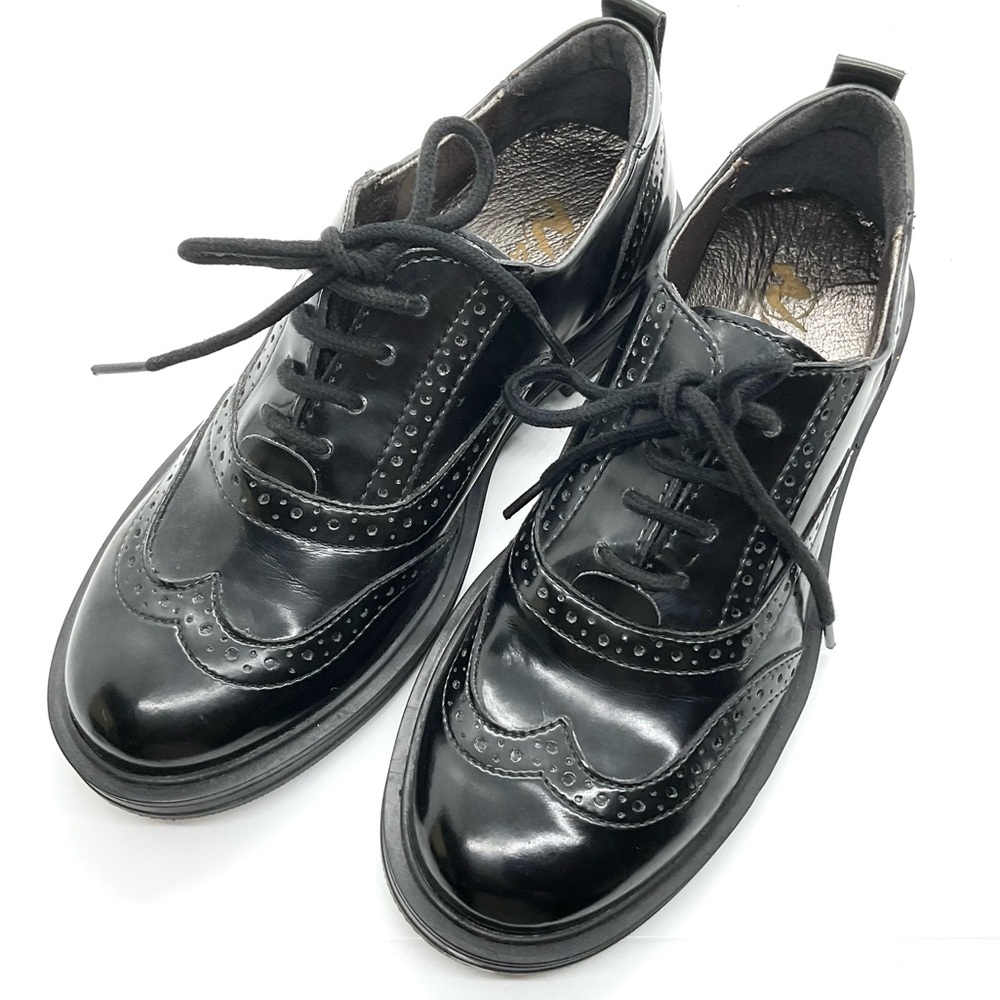 Naturino of Italy Kids Polished black leather Wing tip NWB